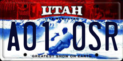 UT license plate A010SR