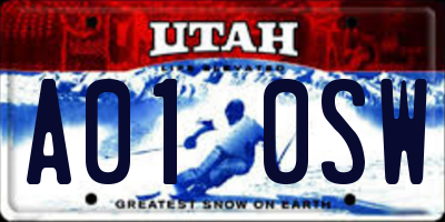 UT license plate A010SW