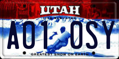 UT license plate A010SY