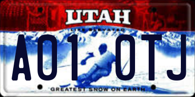 UT license plate A010TJ