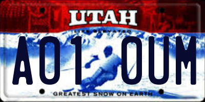 UT license plate A010UM