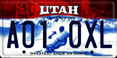 UT license plate A010XL