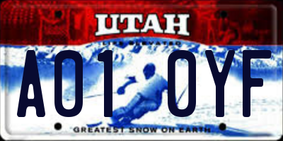 UT license plate A010YF