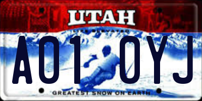 UT license plate A010YJ