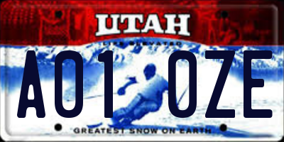 UT license plate A010ZE