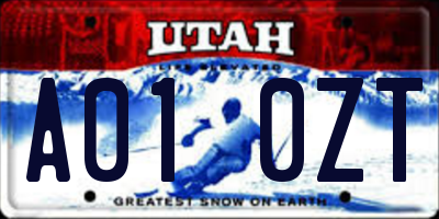 UT license plate A010ZT