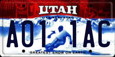 UT license plate A011AC