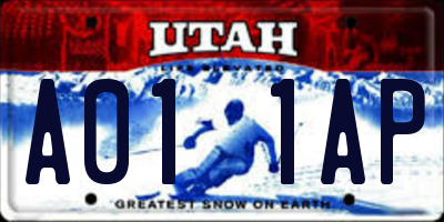 UT license plate A011AP