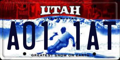 UT license plate A011AT