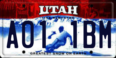 UT license plate A011BM