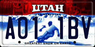 UT license plate A011BV