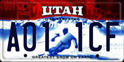 UT license plate A011CF