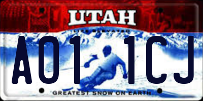 UT license plate A011CJ