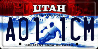 UT license plate A011CM