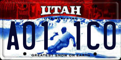 UT license plate A011CO