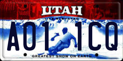 UT license plate A011CQ