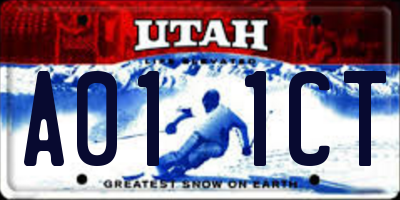 UT license plate A011CT