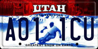 UT license plate A011CU