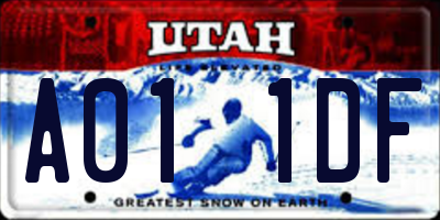 UT license plate A011DF