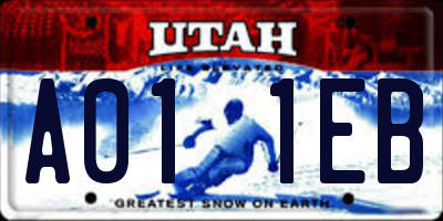 UT license plate A011EB