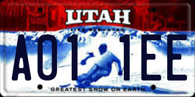 UT license plate A011EE