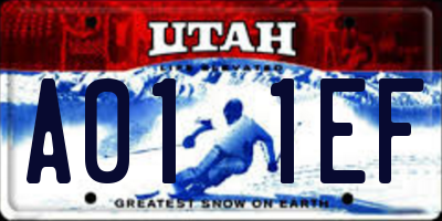 UT license plate A011EF