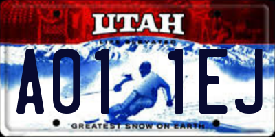 UT license plate A011EJ