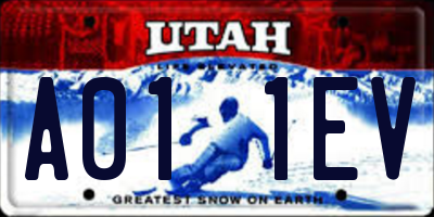 UT license plate A011EV