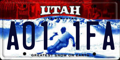 UT license plate A011FA