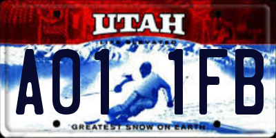 UT license plate A011FB