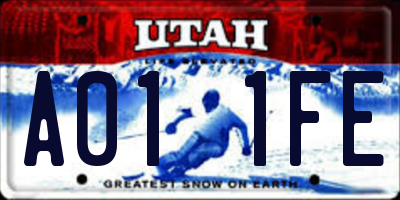 UT license plate A011FE