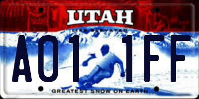 UT license plate A011FF