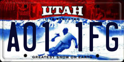 UT license plate A011FG