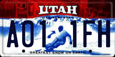 UT license plate A011FH