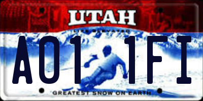 UT license plate A011FI