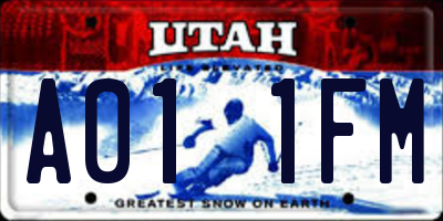 UT license plate A011FM