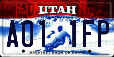 UT license plate A011FP