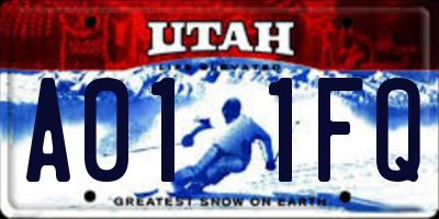 UT license plate A011FQ