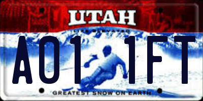 UT license plate A011FT