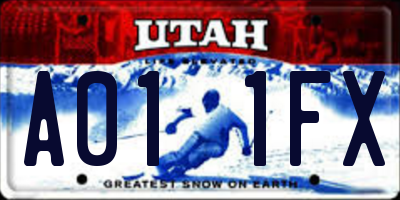 UT license plate A011FX