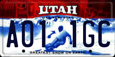 UT license plate A011GC