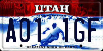 UT license plate A011GF