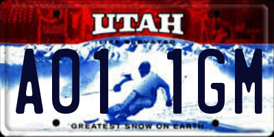 UT license plate A011GM