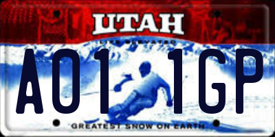 UT license plate A011GP