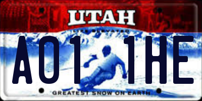 UT license plate A011HE