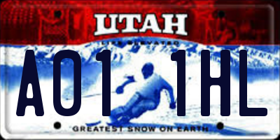 UT license plate A011HL