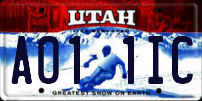 UT license plate A011IC