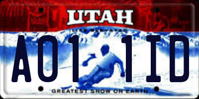 UT license plate A011ID