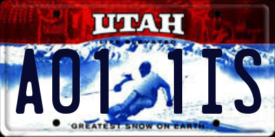 UT license plate A011IS