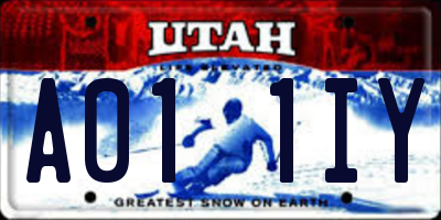 UT license plate A011IY